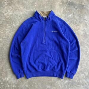 Columbia Fleece Quarter Zip Pullover Blue Outdoor Sweatshirt